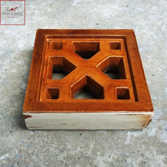 Gạch thông gió chữ Y men vàng da lươn 01