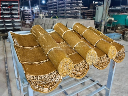 Ngói âm dương men vàng da lươn