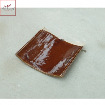 Ngói hổ phù chữ thọ men da lươn cổ - cỡ trung 01