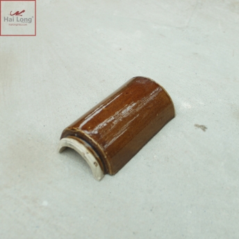 Ngói hổ phù chữ thọ men da lươn cổ - cỡ trung 01