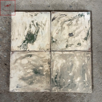 gạch trắng vân đá xanh