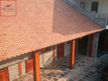 Ngói mũi hài gốm mộc màu nguyên bản tự nhiên -trùng tu kiến trúc chùa Bát Tràng 01