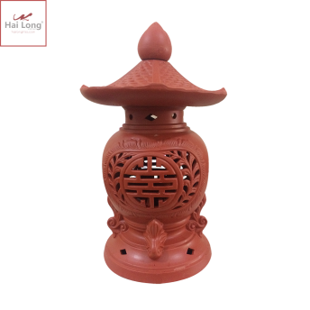 Đèn gốm chữ Thọ trang trí sân vườn 01