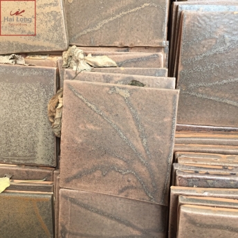 gạch cổ Bát Tràng men vàng gấm hoả biến chế tác bởi Hải Long Tiles Bát Tràng